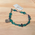 Emerald Saphire with fine silver bracelet