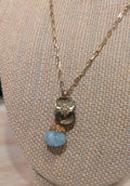 Aquamarine, Quartzite, Gold Vermeil Necklace