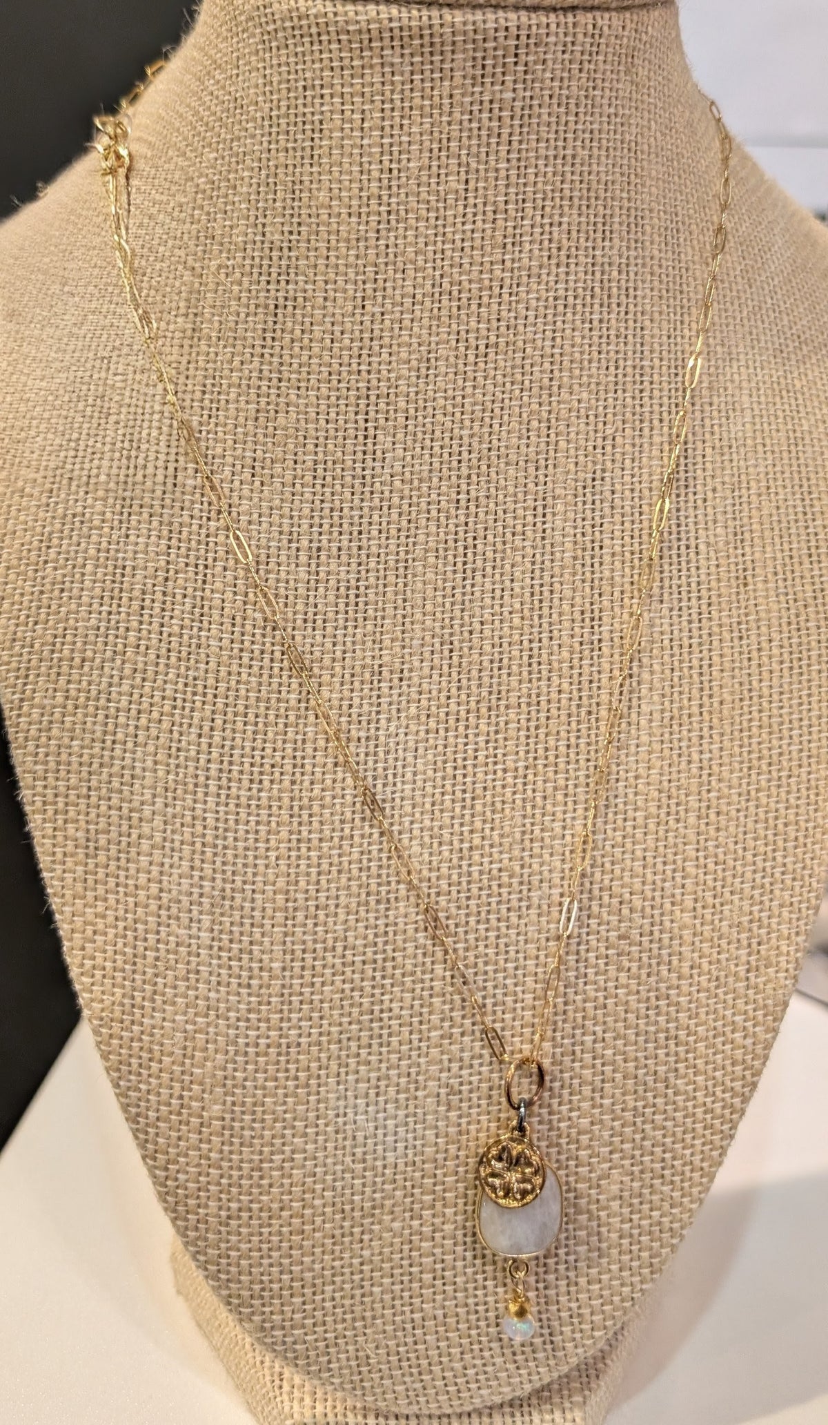 Moonstone and Vermeil 18" Necklace