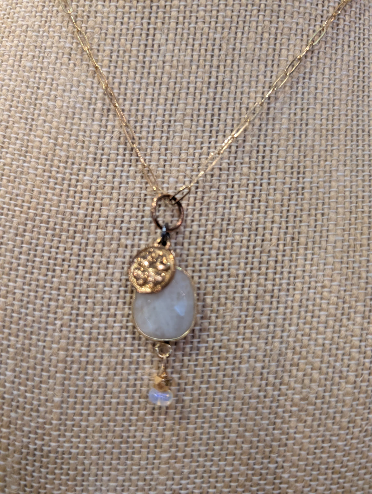 Moonstone and Vermeil 18" Necklace