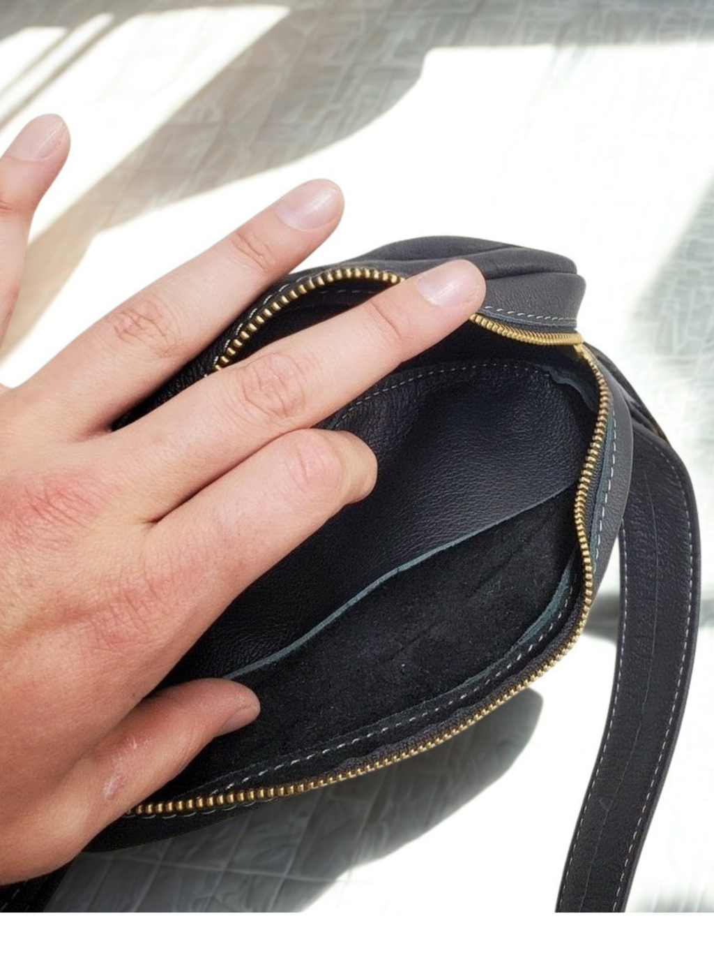 Black Leather Cross Body